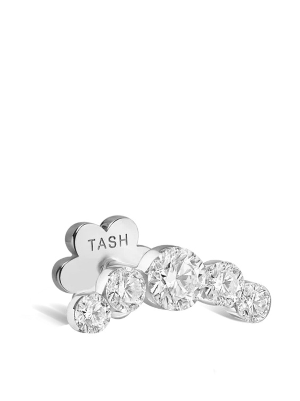 Maria Tash Invisible Set Five Diamond Open Curve Threaded Stud Earring